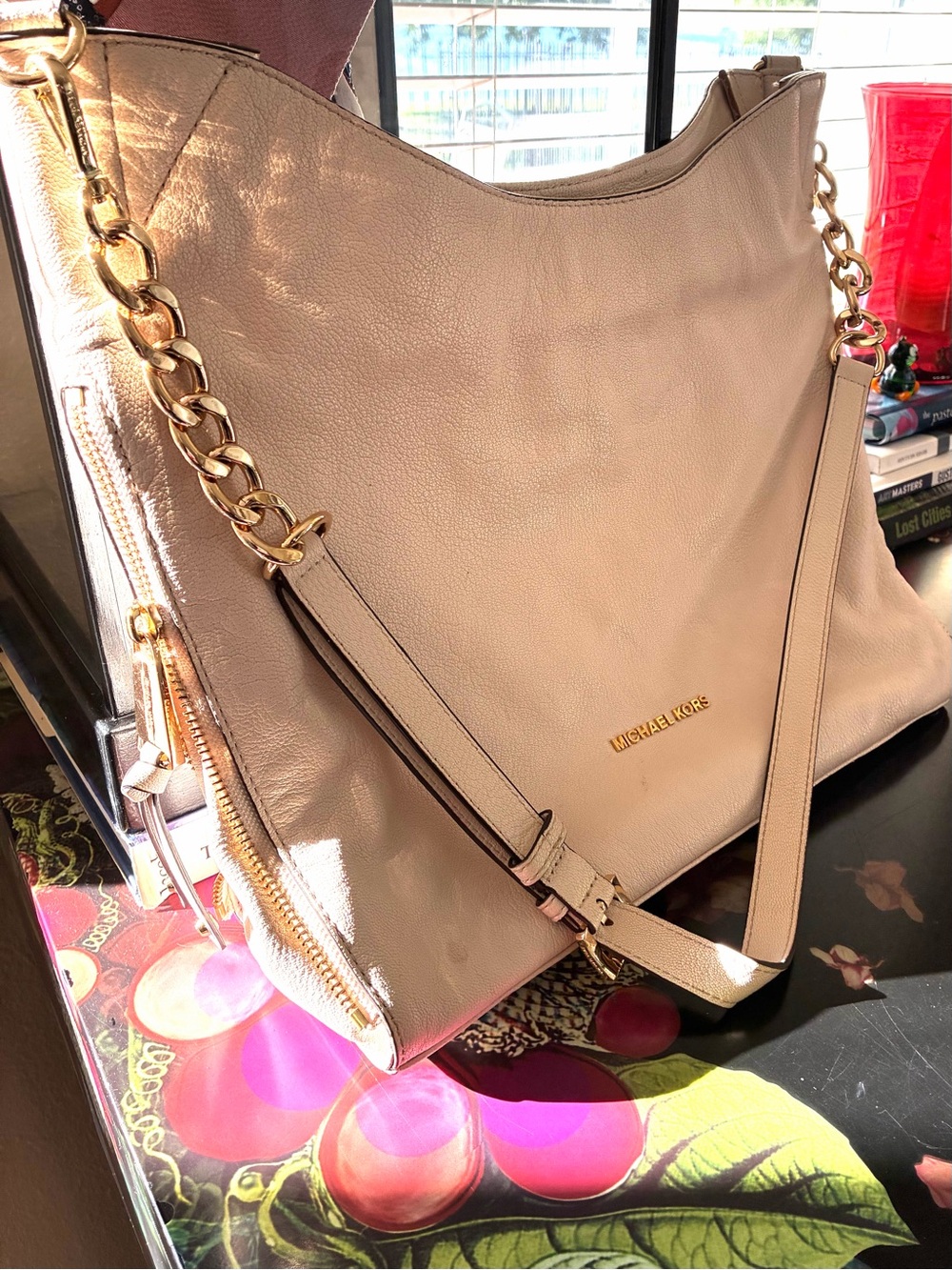 Michael Kors LT Blush Devon Hobo Bag, 100% LeatherCow-skin, GC,  w/orig tag.